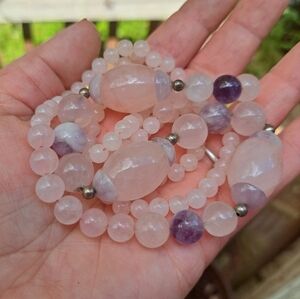 Rose Quartz & Amethyst Beaded Necklace